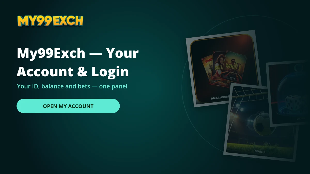 My99Exch account panel banner with casino and cricket game tiles